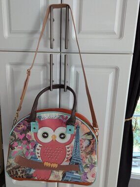 Vintage tapestry owl bag/weekender